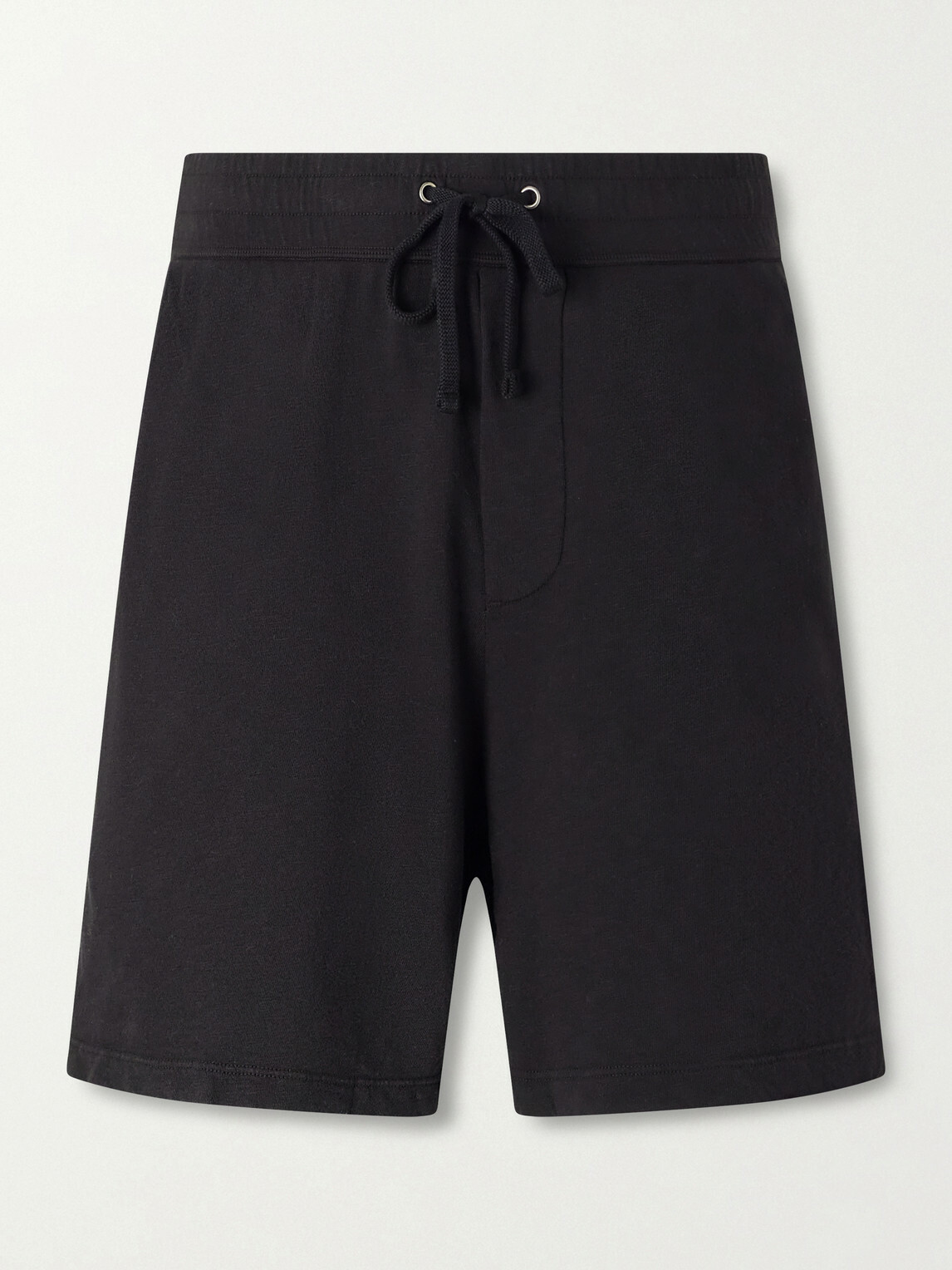 James Perse - Straight-Leg Cotton-Jersey Drawstring Shorts - Black