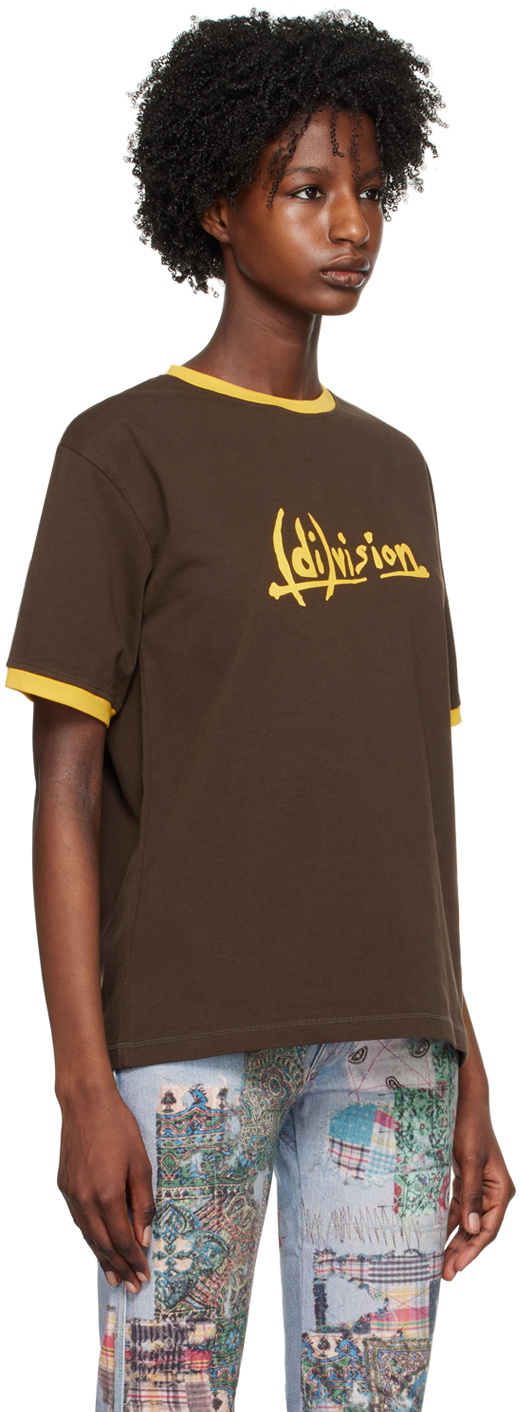 (di)vision Brown Printed T-Shirt