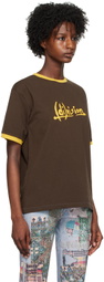 (di)vision Brown Printed T-Shirt