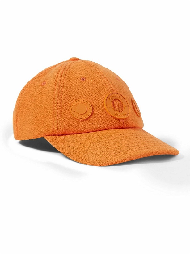 Photo: Burberry - Logo-Appliquéd Rubber-Trimmed Cotton-Jersey Baseball Cap - Orange