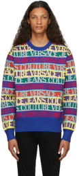 Versace Jeans Couture Multicolor Jacquard Logo Sweater