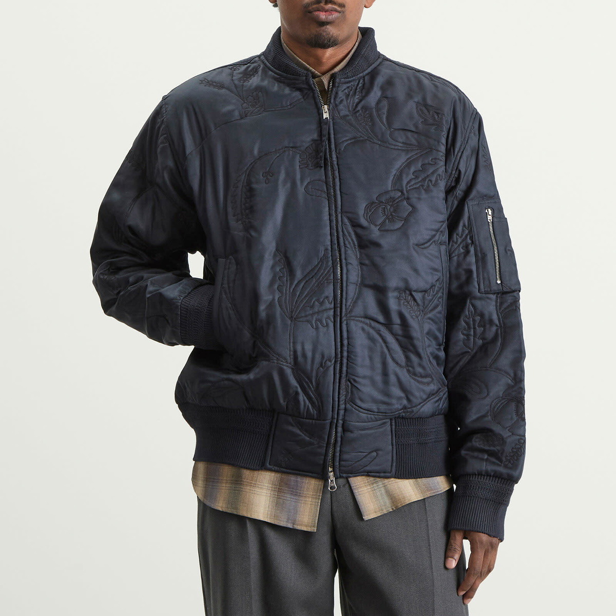 Kardo Men's Max Embroidered Bomber Jacket in Navy