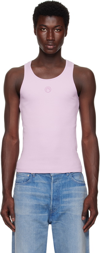 Photo: Marine Serre Pink Moon Logo Ribbed Jersey Tank Top