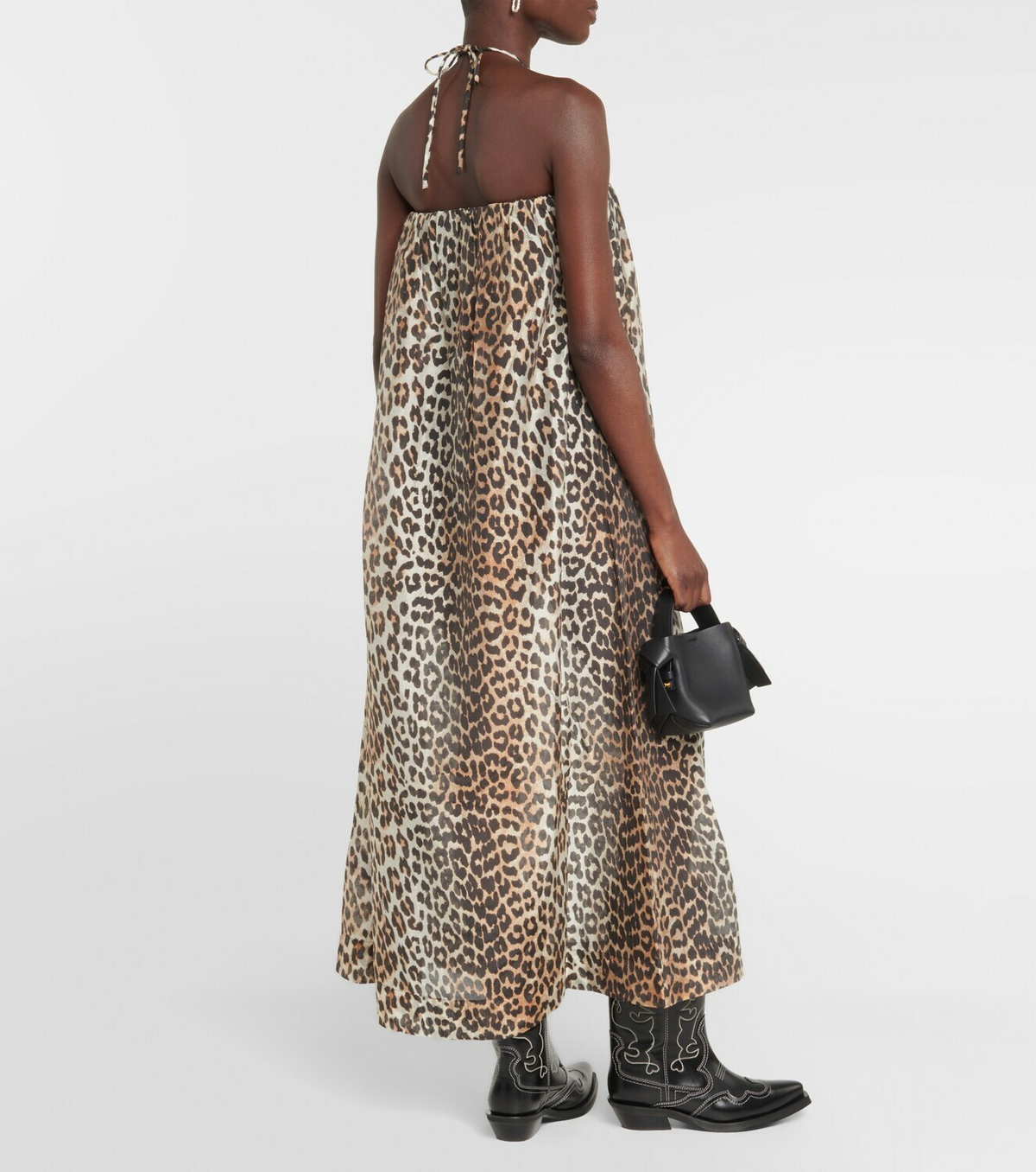 Ganni Leopard-print voile maxi dress GANNI
