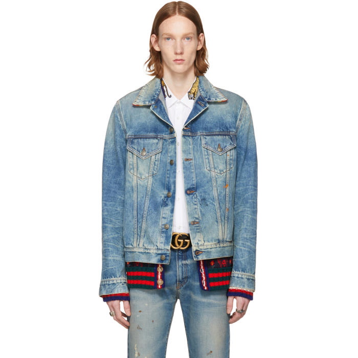 Photo: Gucci Blue Denim Cemetery Forever Punk Jacket