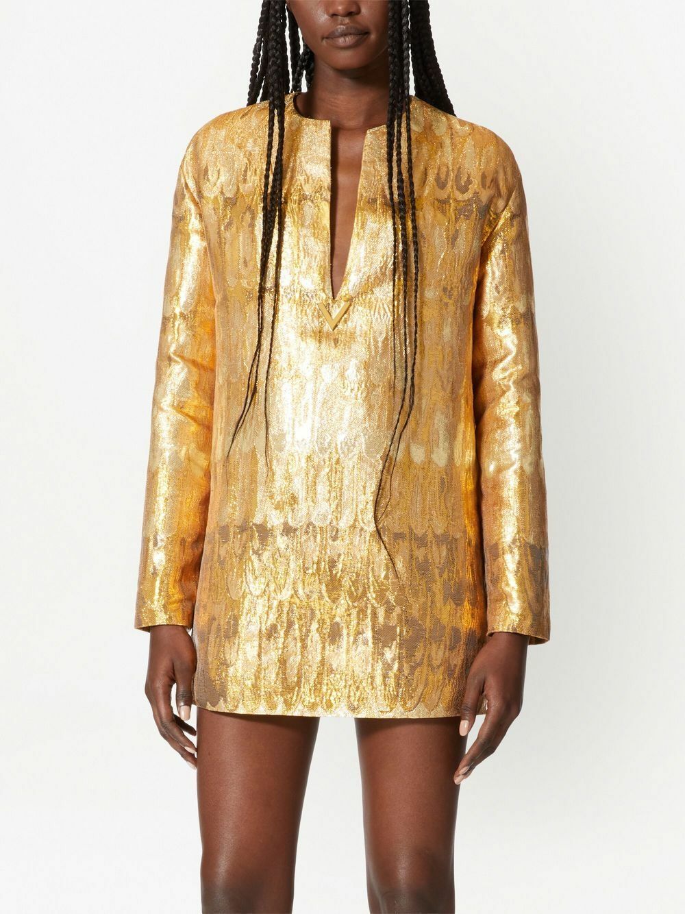 VALENTINO - Golden Wings Brocade Mini Dress Valentino VALENTINO - Golden Wings Brocade Mini Dress Valentino