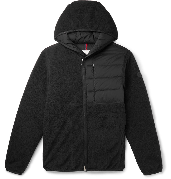 Photo: Moncler - Feyder Panelled Fleece and Quilted Shell Hooded Down Jacket - Black