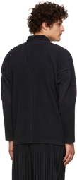 Homme Plissé Issey Miyake Navy Basics Cardigan