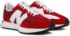 New Balance Red & White 327 Sneakers