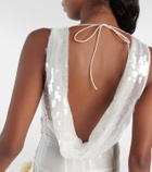 Xu Zhi Appliqué sequined silk midi dress