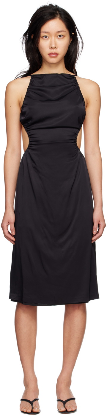 THIRD FORM Black Drawn Out Midi Dress