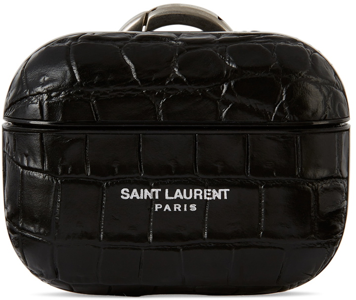 Photo: Saint Laurent Black Croc Logo AirPods Pro Case