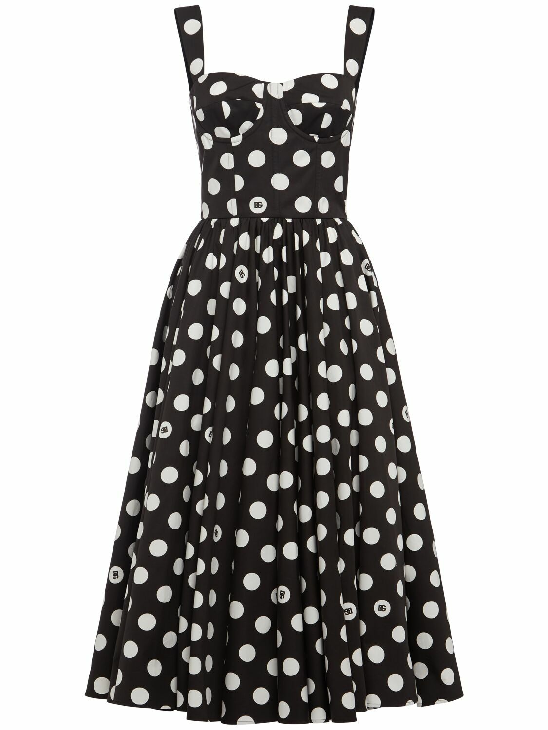 white christmas dresses Self-Portrait Polka Dot Cotton Midi Dress main image 1