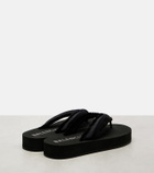Balenciaga Cushy fringed satin platform thong sandals
