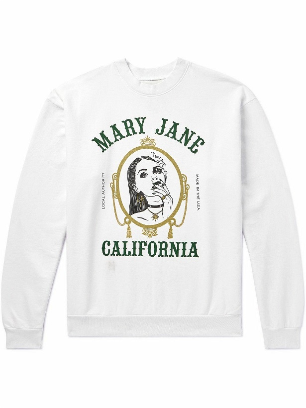 Photo: Local Authority LA - Mary Jane Printed Cotton-Jersey Sweatshirt - White