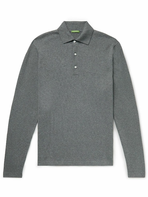 Photo: Sid Mashburn - Rally Slim-Fit Cotton and Cashmere-Blend Polo Shirt - Gray