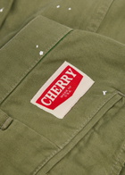 Cherry Los Angeles Paint-effect Wide-leg Cargo Trousers Green