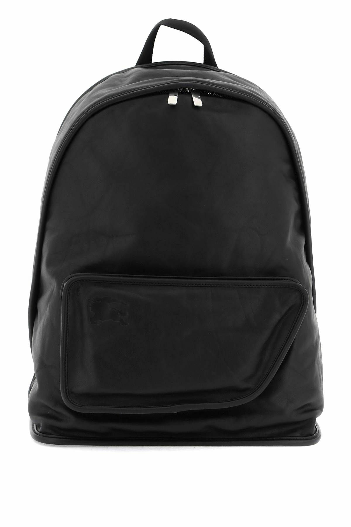 BURBERRY 'crinkled leather shield backpack Black Burberry