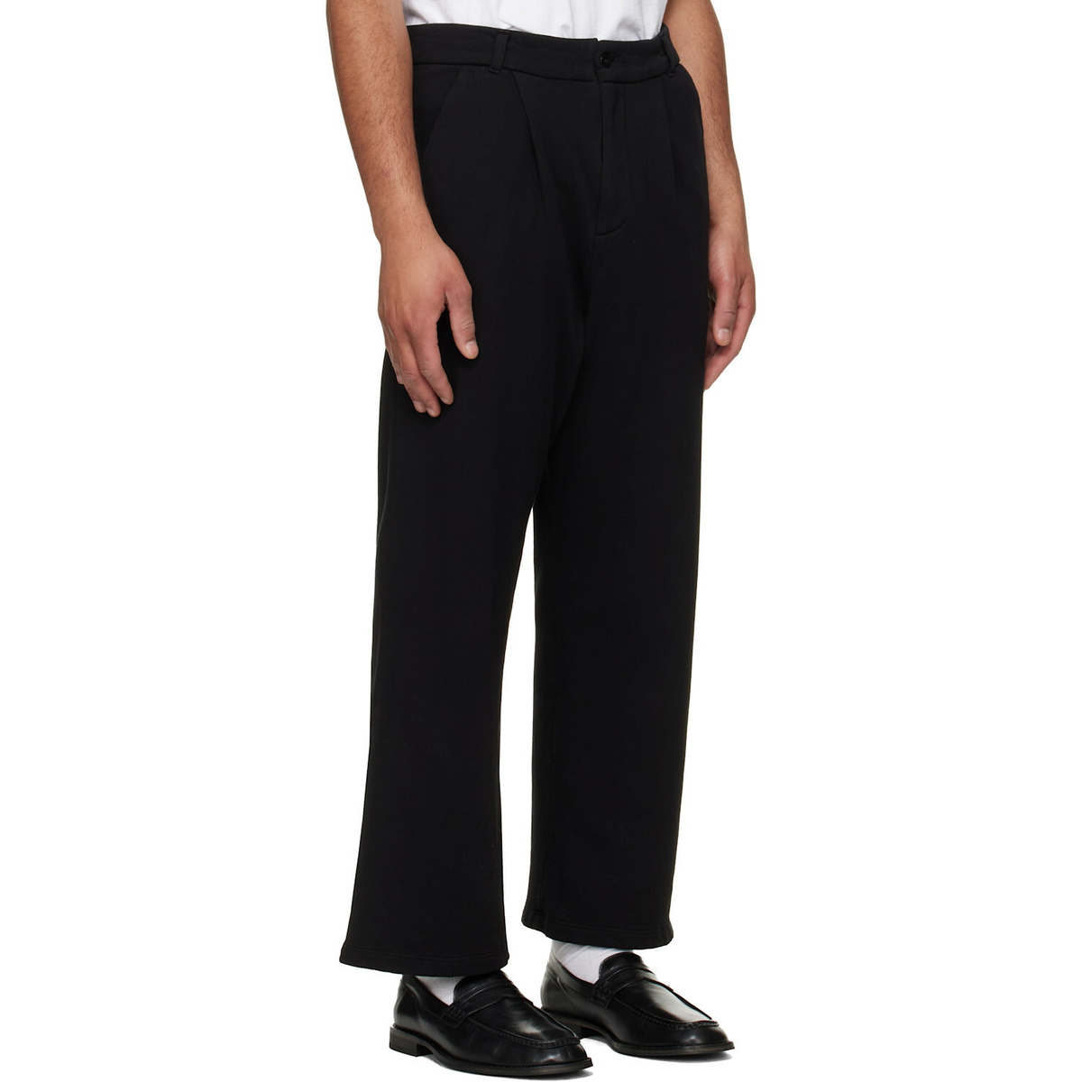 Les Tien Black French Terry Suit Trousers