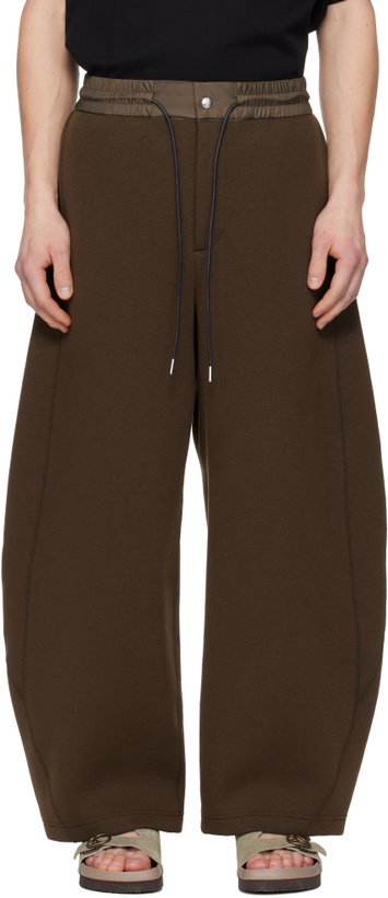 Photo: sacai Brown Sponge Sweatpants