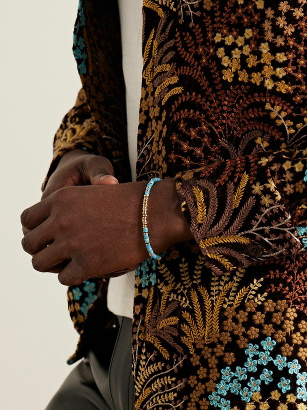 Photo: John Hardy - Gold Turquoise Heishi Beaded Bracelet - Blue