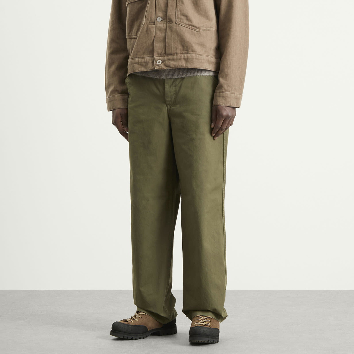 Norse Projects Men's Kvitfjell Relaxed Cotton Twill Pants in Olive Night