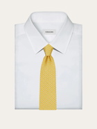Ferragamo Mens Dylan print silk tie in Yellow
