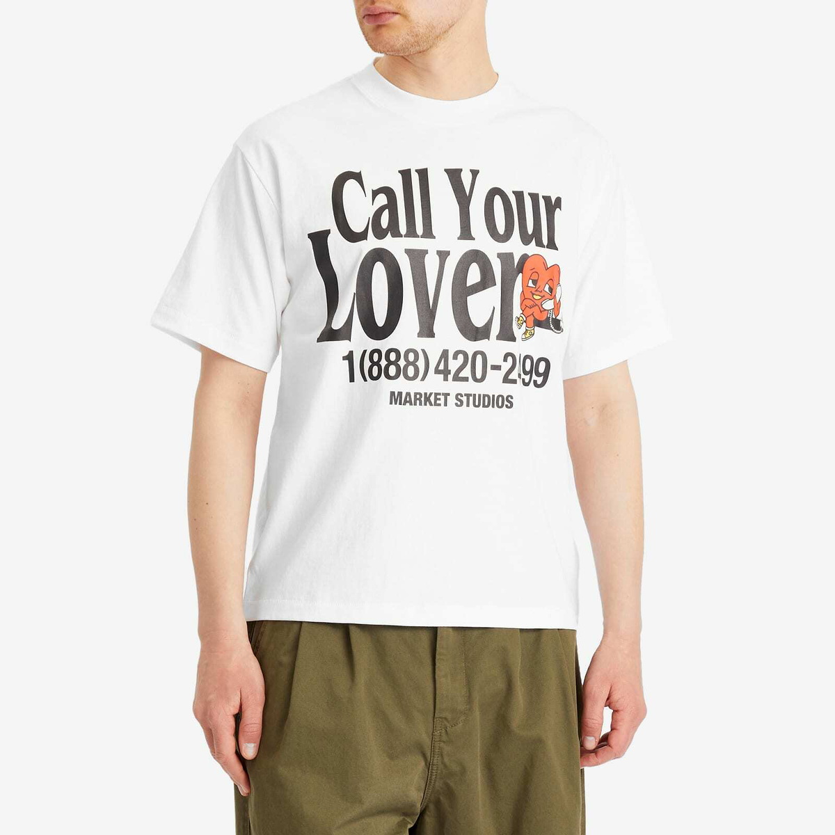 MARKET Men's Call My Lover T-Shirt in White