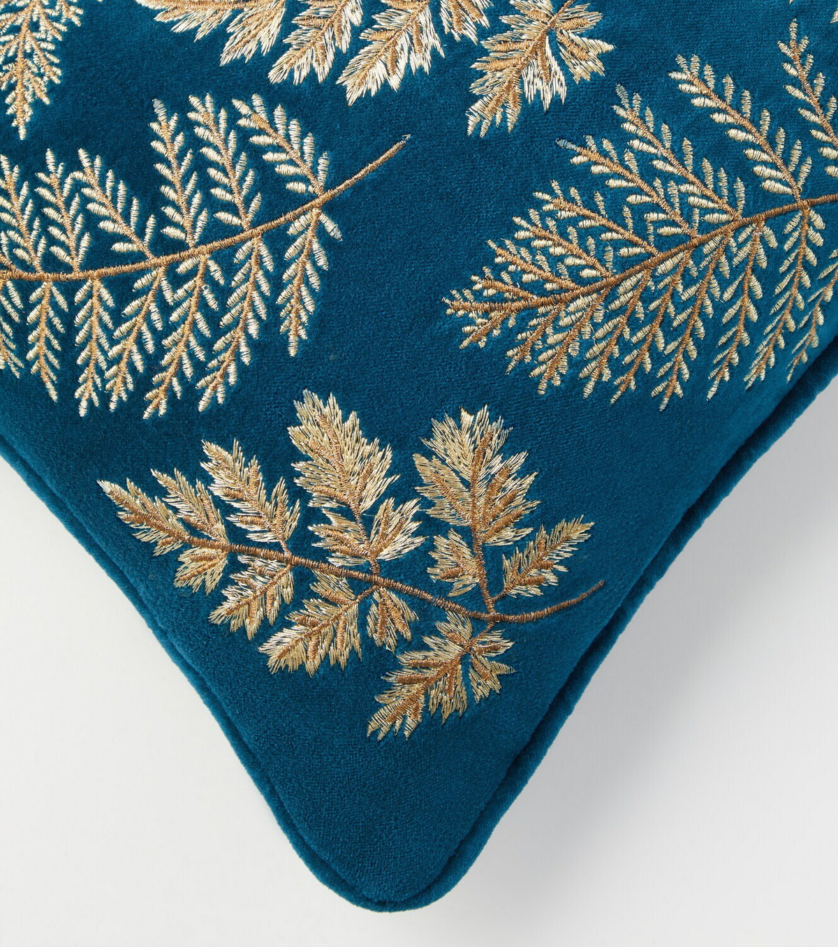Les-Ottomans Embroidered cotton velvet cushion