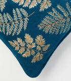 Les-Ottomans Embroidered cotton velvet cushion
