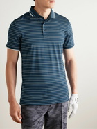 G/FORE - Striped Piqué Golf Polo Shirt - Blue