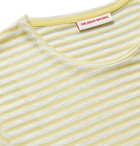 Orlebar Brown - OB-T Striped Cotton and Linen-Blend T-Shirt - Yellow