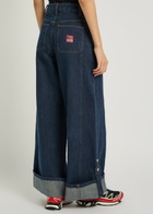 Damson Madder Wylie Turn-up Wide-leg Jeans Dark Blue