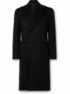 Saman Amel - Slim-Fit Double-Breasted Wool and Cashmere-Blend Felt Overcoat - Black