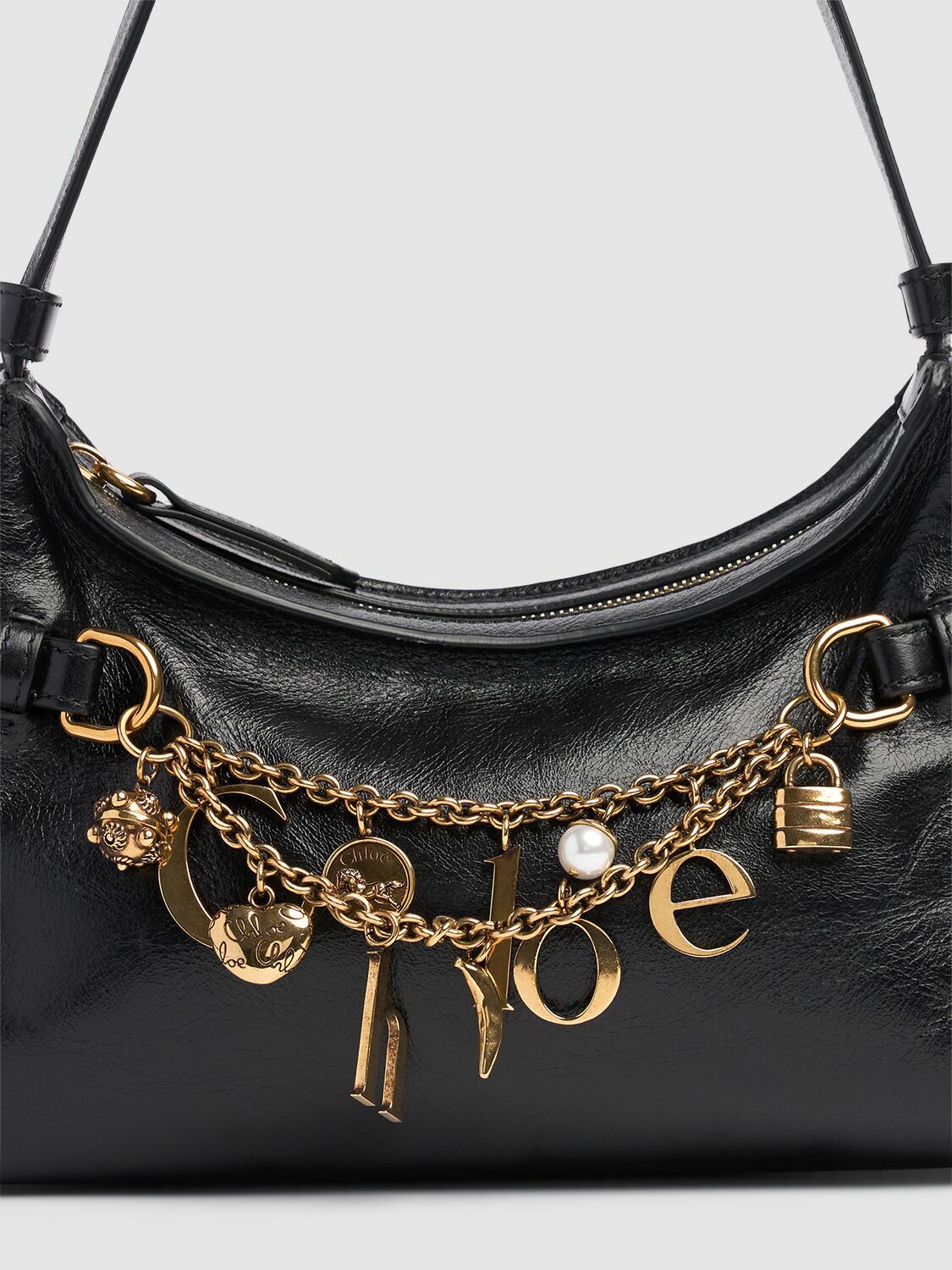 CHLOÉ Charms Shiny Leather Shoulder Bag Chloe