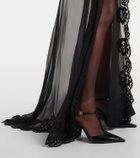 Dolce&Gabbana Silk-blend chiffon and lace corset dress