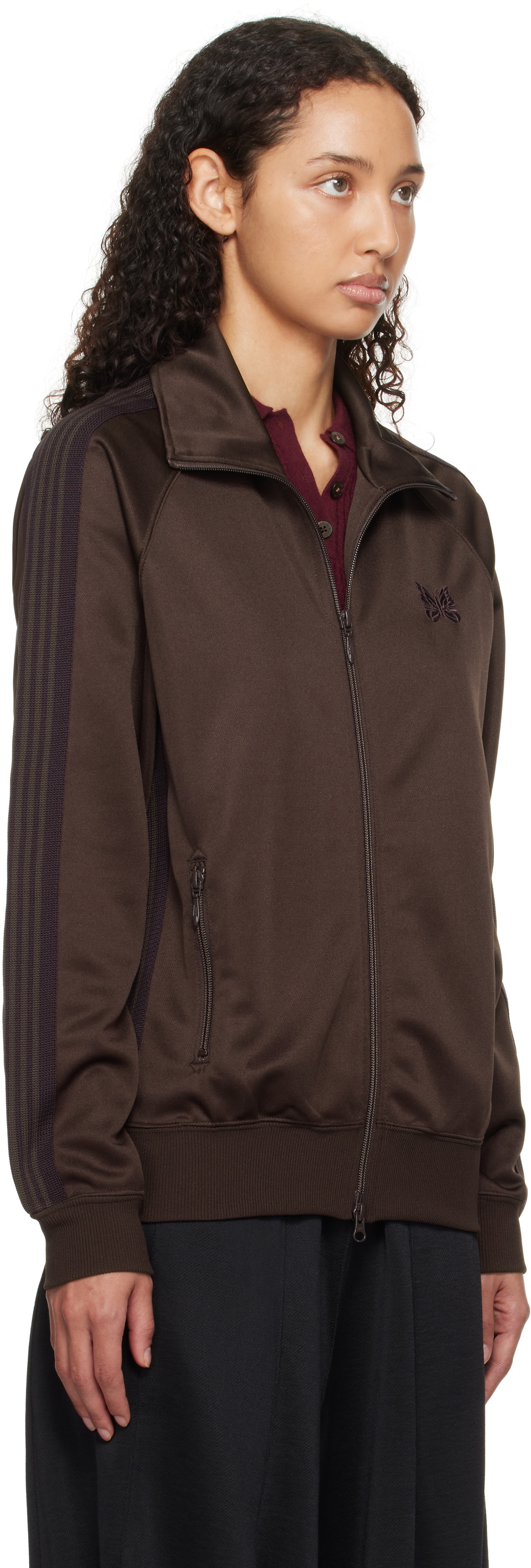 NEEDLES Brown Embroidered Track Jacket Needles