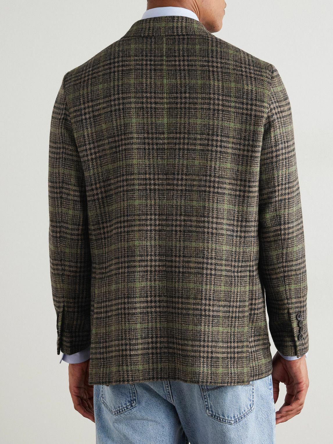 Rubinacci - Prince of Wales Checked Wool Blazer - Green