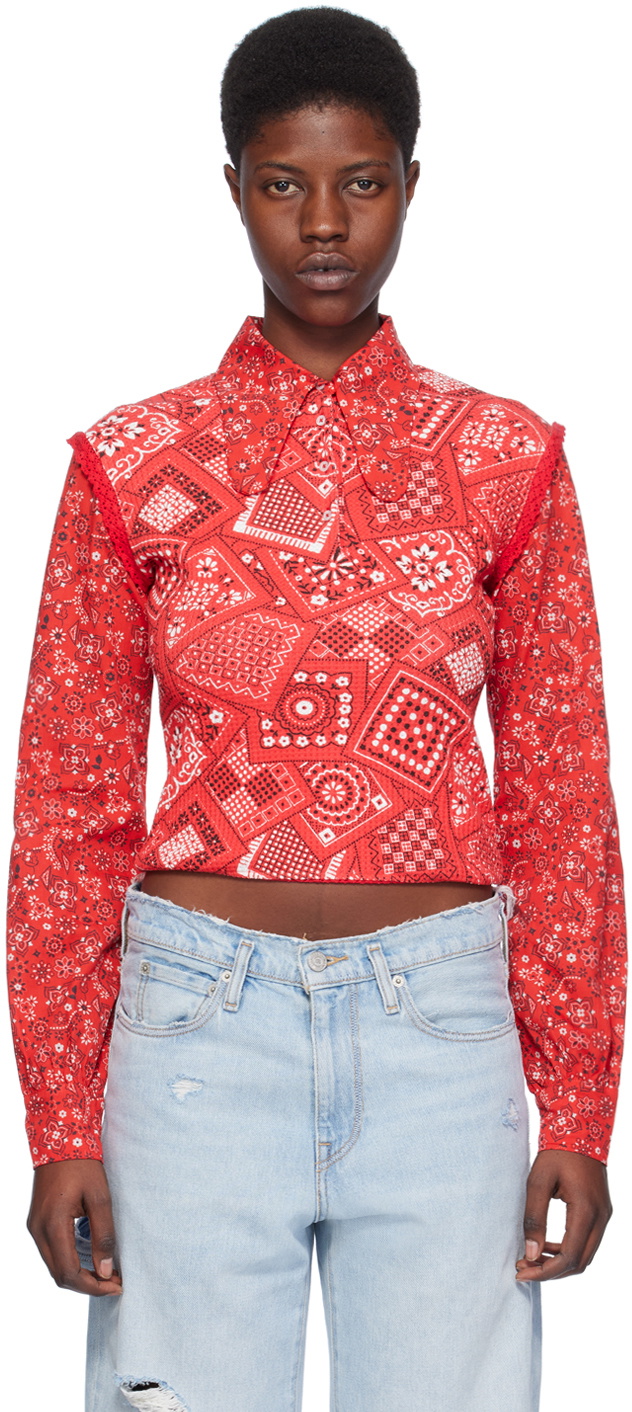 ERL Red Printed Polo