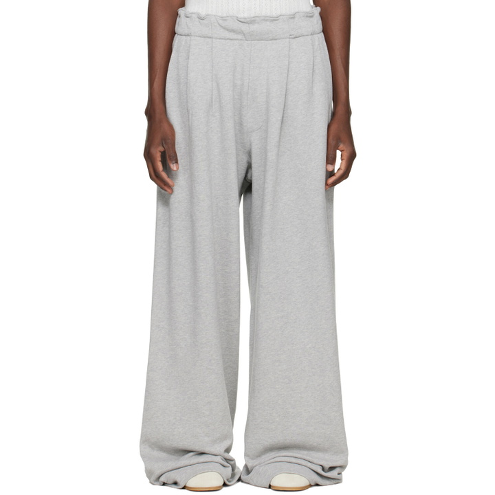 Photo: Dries Van Noten Gray Pleated Sweatpants