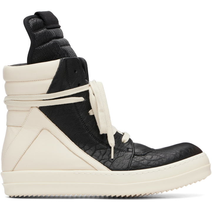 Photo: Rick Owens Black & Off-White Tower Geobasket Sneakers