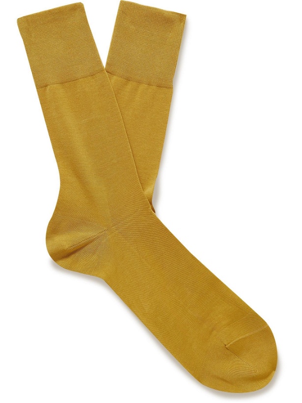 Photo: Falke - Tiago Fil d'Ecosse Cotton-Blend Socks - Yellow