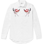 Alexander McQueen - Slim-Fit Embroidered Cotton-Poplin Shirt - White