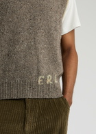 Erl Logo-intarsia Wool-blend Vest Grey