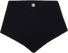 Simone Rocha Black Embellished Cashmere Neckerchief Scarf