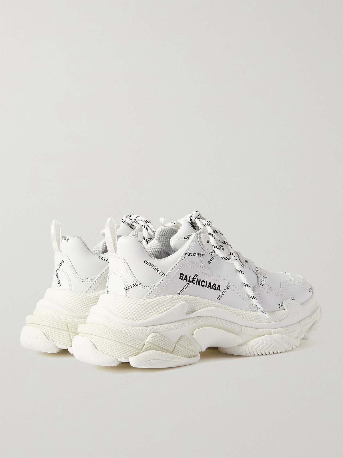 BALENCIAGA - Triple S Logo-Print Faux Leather Sneakers BALENCIAGA - Triple S Logo-Print Faux Leather Sneakers
