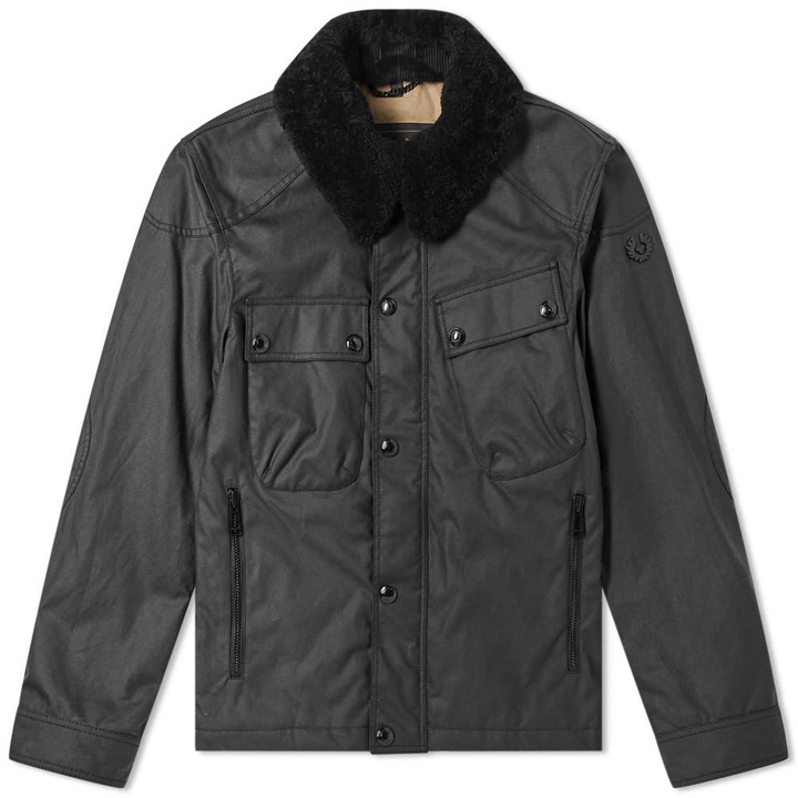 Photo: Belstaff Patrol Shearling Collar Waxed Jacket