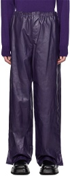 Jil Sander Purple Paneled Leather Pants