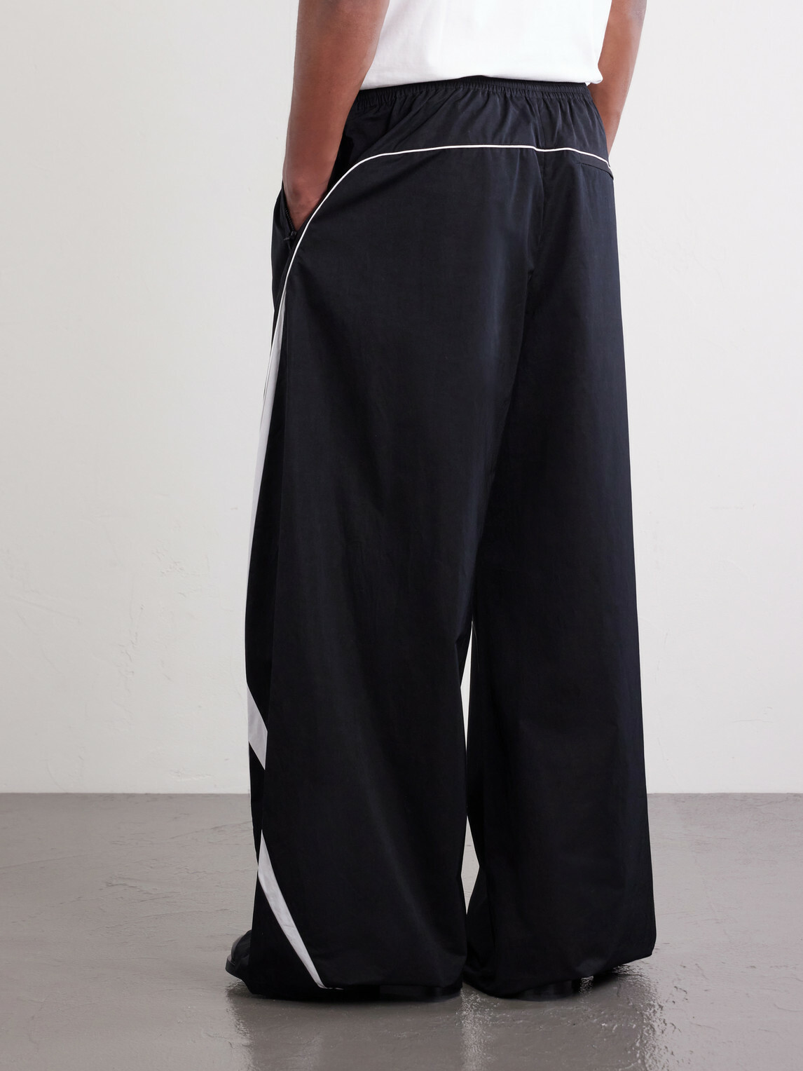 Acne Studios - Wide-Leg Cotton-Blend Sweatpants - Black