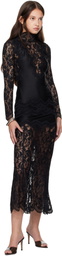Rabanne Black Long Lace Maxi Skirt